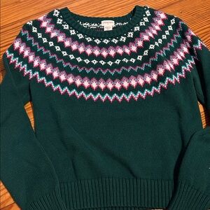 Crewcuts Teal and Pink Patterned Women's Sweater